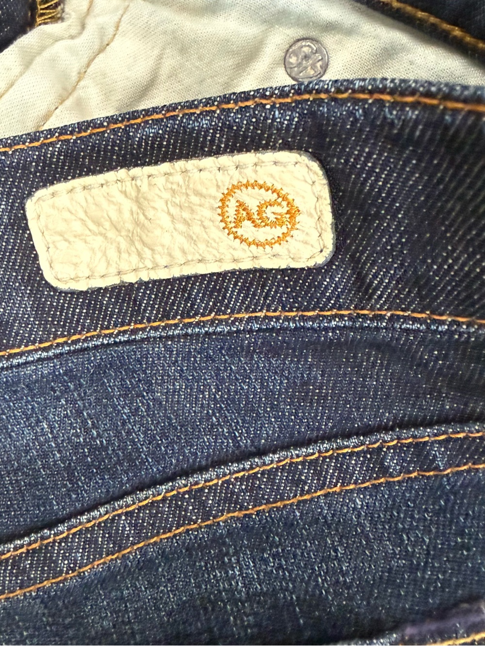 AG Adriano Goldschmied Jeans 28 R Dark Indigo Denim Stretch Straight Leg Y2K - Picture 6 of 12
